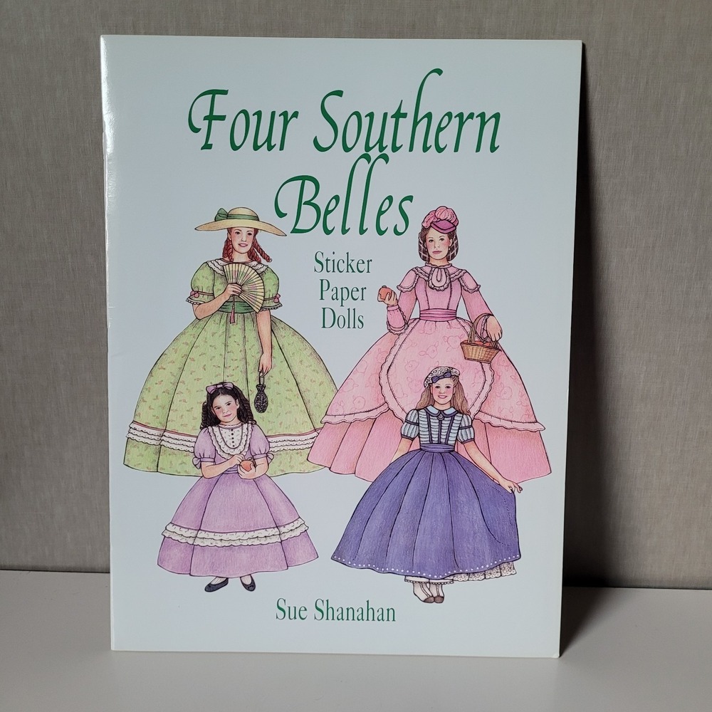 Four Southern Belles Sticker Paper Dolls Book by Sue Shanahan Vintage Style NEW